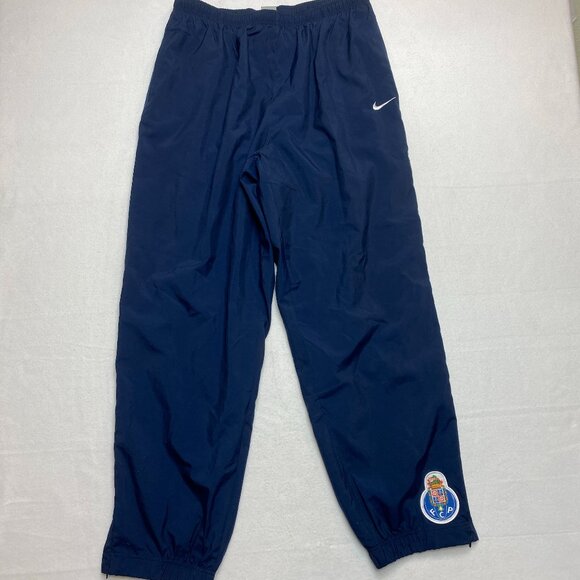 Vintage Nike Track Pants Men's 2XL Navy Jogger Lined Windbreaker FCP Soccer Logo